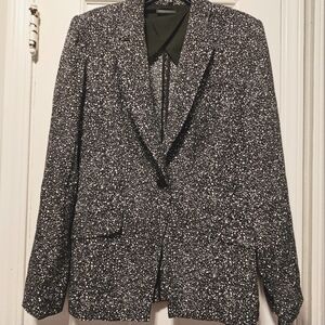 Diane You Furstenberg Women Black and White Blazer